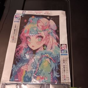 Colorful Anime Girl Diamond Painting Kit 20x30